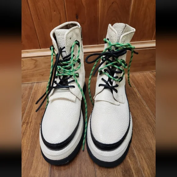 A.S.98 Vonne Combat Platform Lace Up Boots in Milk Sz EU42/US 9.5 NWOT - Picture 3 of 11